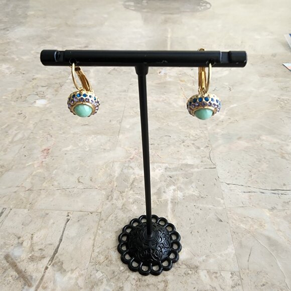 Stony Light Turquoise Huggie Earrings - Picture 4 of 5